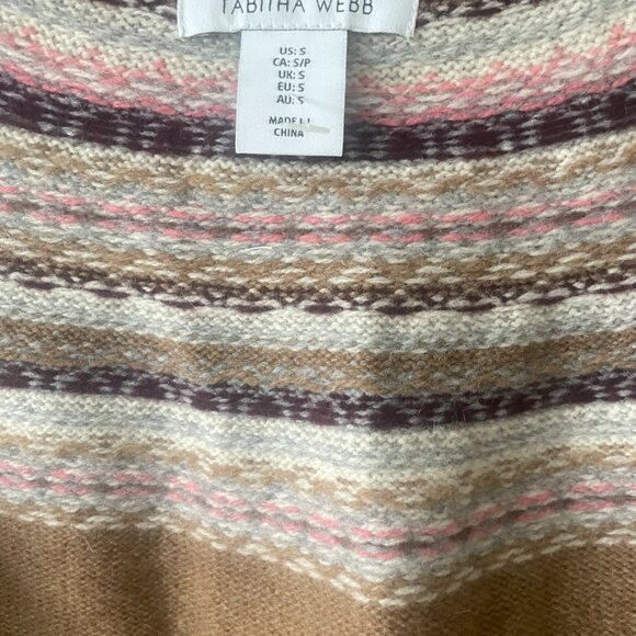 NEW Tabitha Webb Sweater Cardigan, Brown, Pink, Blue 80% Wool - Picture 2 of 6